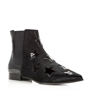 ASH Women's Bliss Calf Hair & Patent Leather Chelsea Booties size 38